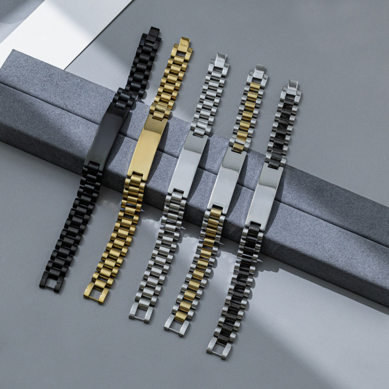 Europe and the United States hot-selling watch with chain with explosive simple strap lettering titanium steel bracelet temperament trendy hand jewelry