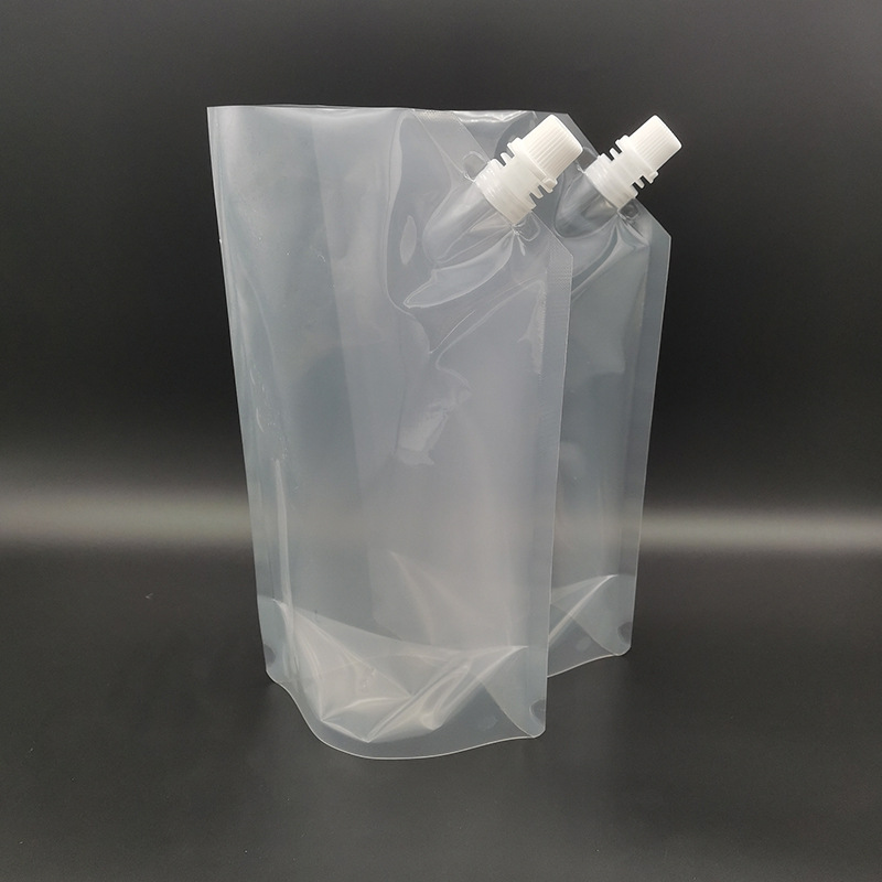 现货500g 1L透明液体塑料包装袋奶茶豆浆果汁饮料分装自立吸嘴袋