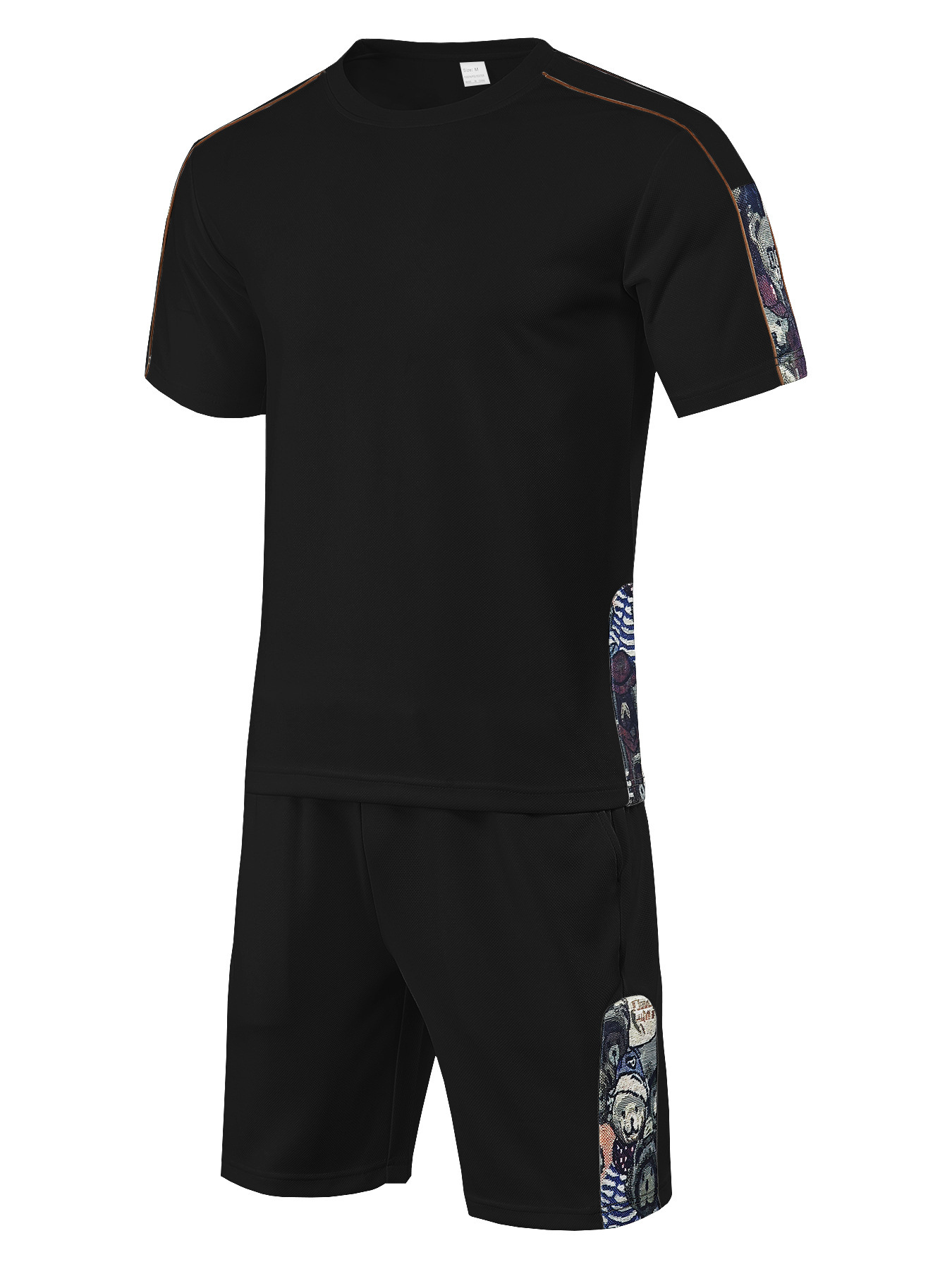 Men's Clothing Men's Trendy Sports Casual Hip Hop Round Neck Short Sleeve Bear Print Loose Fit Breathable Suit High Street Style_viptrois.com