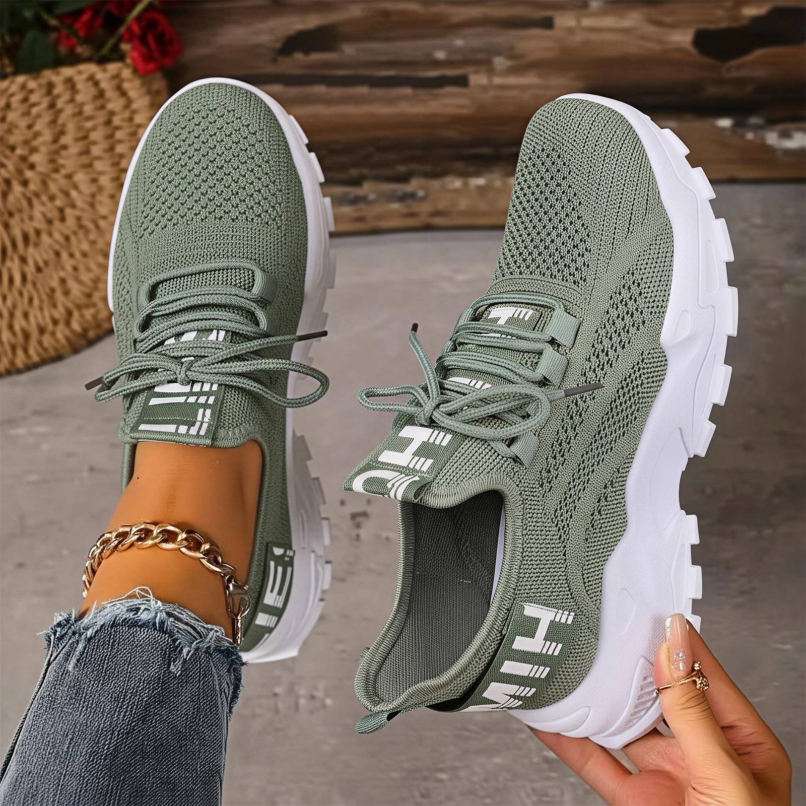Zapatos de mujer transfronterizos zapatos casuales de mujer con suela suave no se cansa zapatos de malla de altura zapatos cómodos