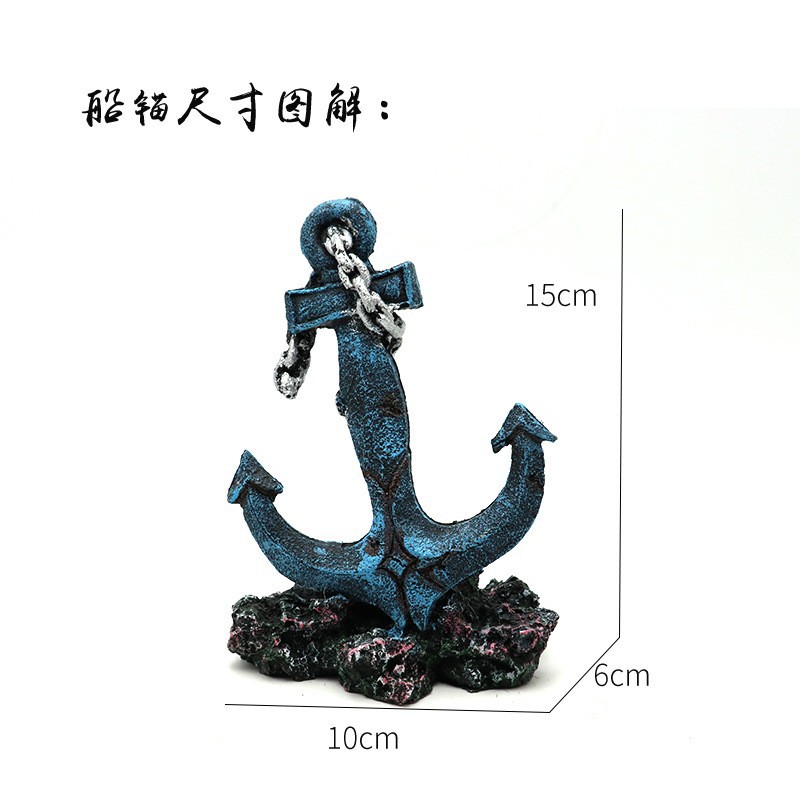 Decoración de resina de paisajismo creativo barco de pesca naufragio refugio casa pecera decoración conjunto de anclaje decoración creativa bajo el agua