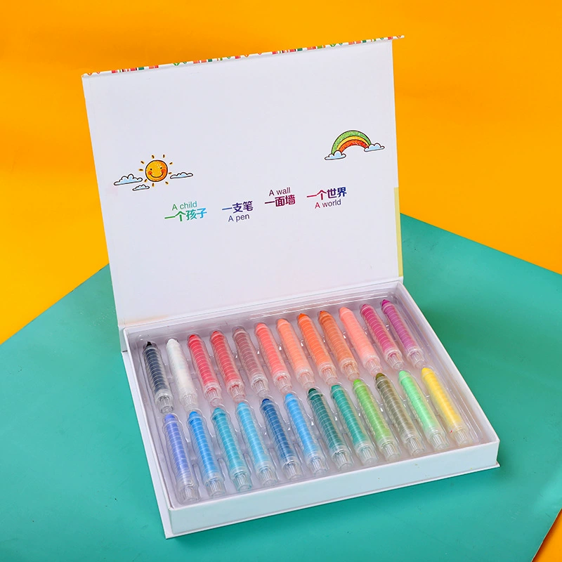 Water-soluble children's black chalk dust-free, 24 colors, training
