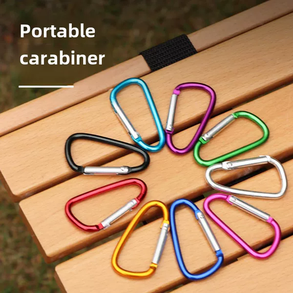 No. 5 D-Shaped Aluminum Alloy Carabiner, Outdoor Hanging Buckle, Water Bottle Buckle, Quick-Release Buckle, Gift, Molle System