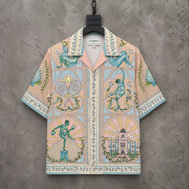 Casablanca 26 Statue Tennis Hawaiian Style Vacation Couple Hawaiian Shirt