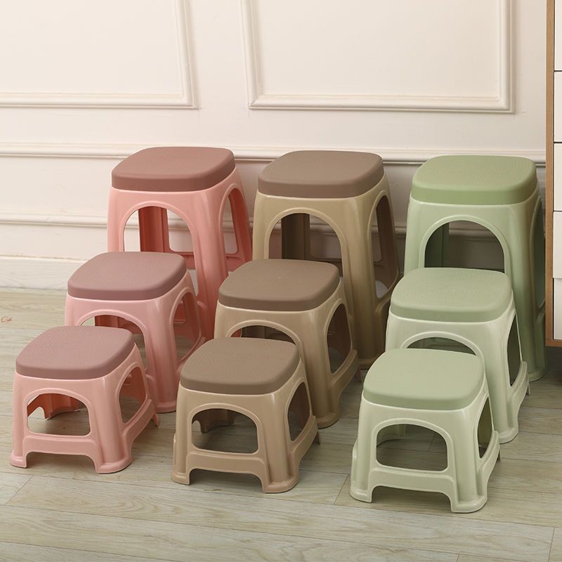 Taburete de plástico taburete pequeño para el hogar, silla de restaurante para adultos, taburete de plástico, banco pequeño engrosado, taburete para cambiar zapatos, taburete cuadrado, taburete alto