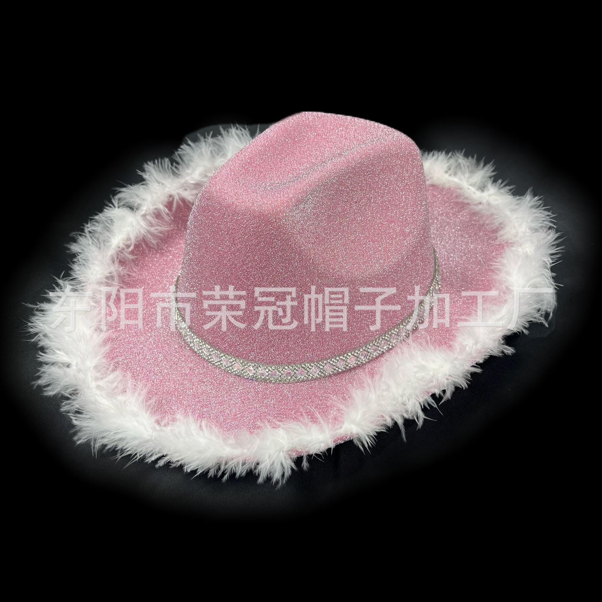 Sombrero de vaquero rosa plateado, gorra de vaquero de oro, gorra de vaquero de oro, gorra de vaquero de color rosa negro, gorra compuesta de color rosa.