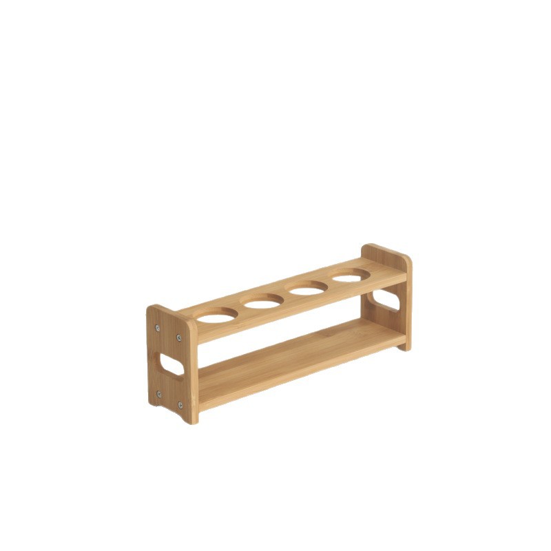 Estantes de cocina transfronterizos estanterías de madera condimento tanque estante de almacenamiento multicapa de bambú de escritorio especias acabado marco mayorista marco de madera