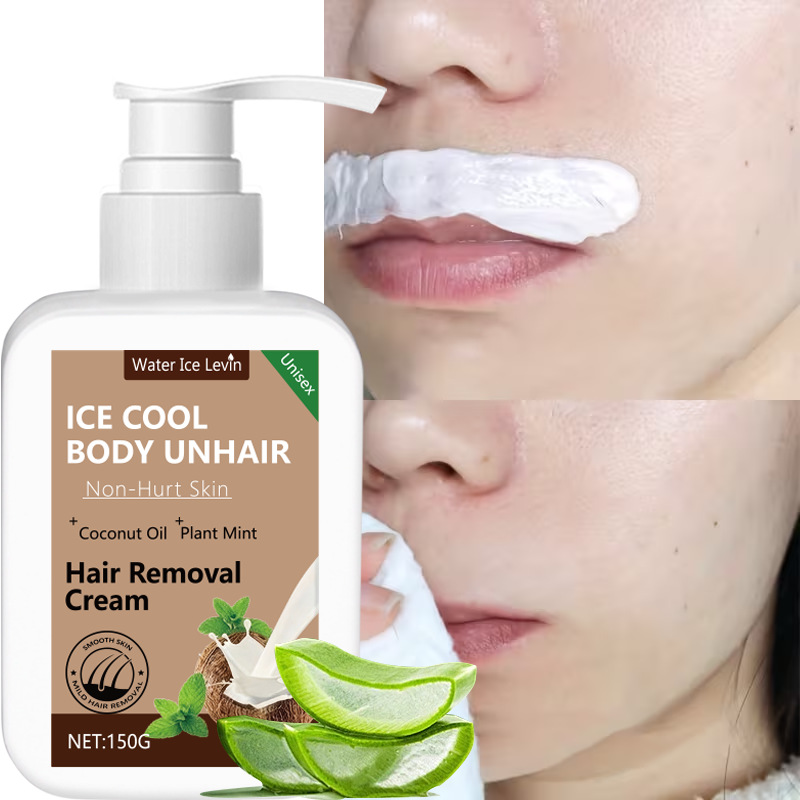 Crema de depilación de aceite de coco suave, refrescante, suave, fácil de enjuagar, no irritante. image 2