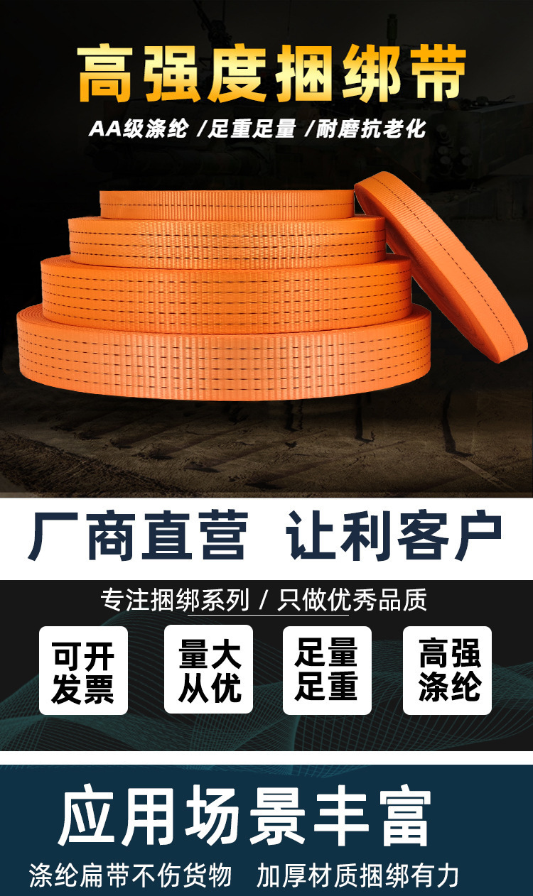 2.5CM 3.8CM 5CM High-Strength Polyester Lashing Strap