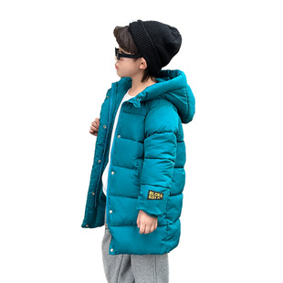 2025 New Children's Clothing for Older Children, down Cotton Jackets for Boys and Girls, Korean Style Candy-Colored Thickeneded Mid-Length Bread Cotton Jackets