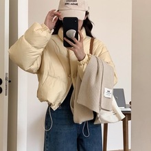 韩国东大门原版羽绒服女2025新款立领小个子面包服短款白鸭绒外套
