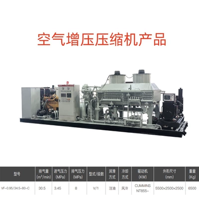 Cummins Nt855 Driven Drilling Booster Compressor, Air-Cooled Oil-Injected Type, High-Pressure Air Booster Compressor (Hava kompressorları) - purchase-intention-deposit