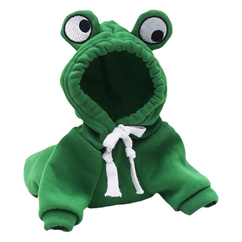 Pet clothes frog transformation hooded vests dog cats autumn and winter warm small and medium-sized dogs factory direct supply
