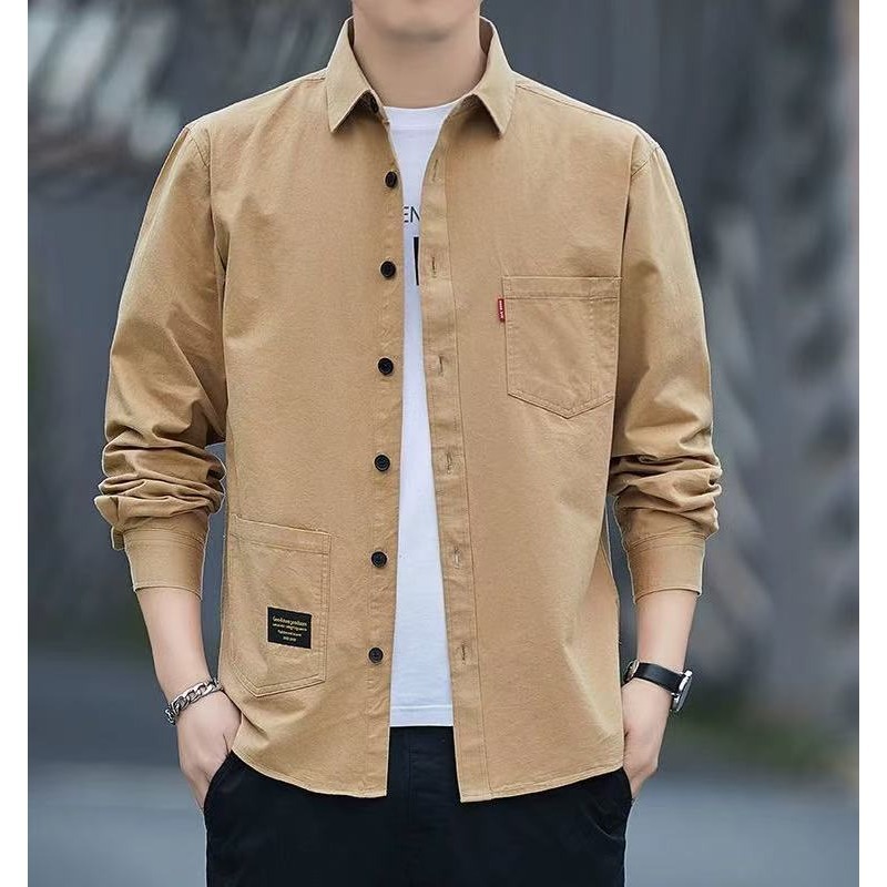 2025 Spring and Summer No-Iron Loose Version Shirt Men's Long-Sleeved Casual Work Shirt Spring and Autumn Jacket Men's Fashion