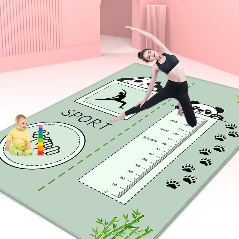 Indoor Thickened Noise Reduction Double Yoga Mat Widened and Lined Non-Slip Home Soundproof Jumping Exercise Children's Dance Fitness Mat