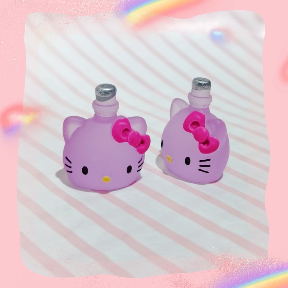 Nuevo efecto luminoso KT cabeza de gato botella perfume DIY comida y juego joyería accesorios adornos resina