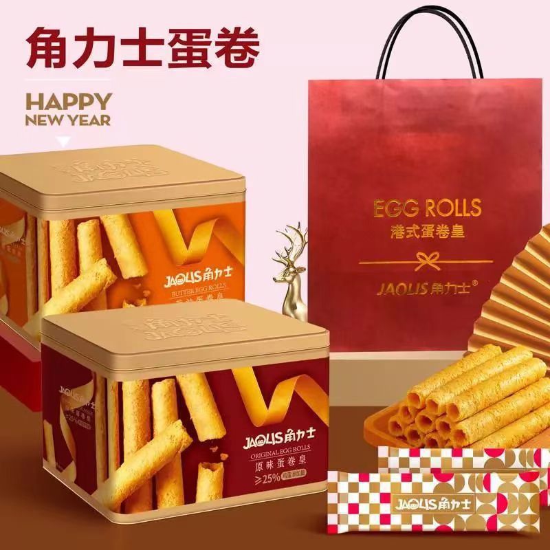 角力士蛋卷礼盒装300g原味黄油味伴手礼糕点饼干送礼公司团购批发