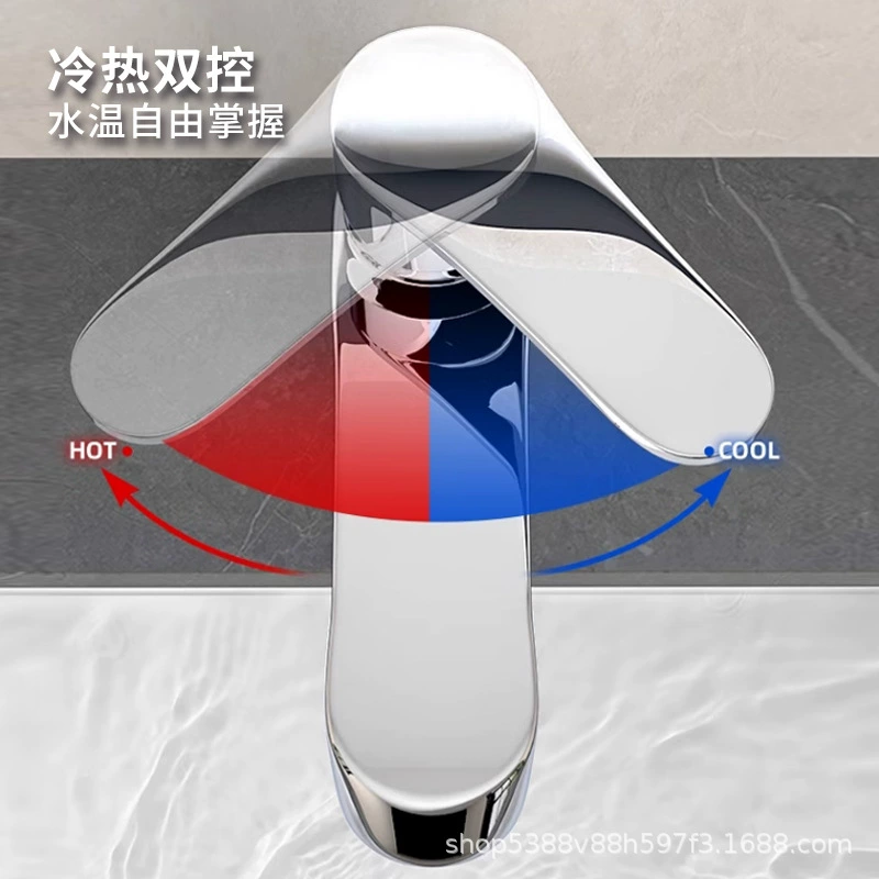 晨勒 Basin faucet copper main body household hot and cold water wash basin sink bathroom wash basin sink toilet sink faucet