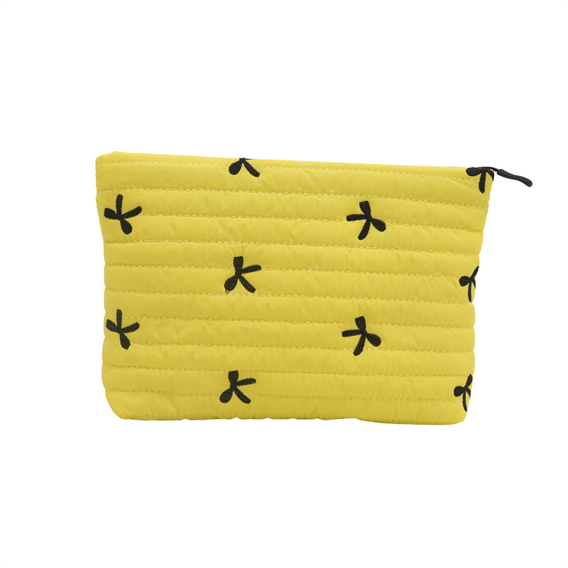 2024 invierno nuevo estilo ins moda portátil pana impresión de mariposa gran capacidad maquillaje embrague portátil