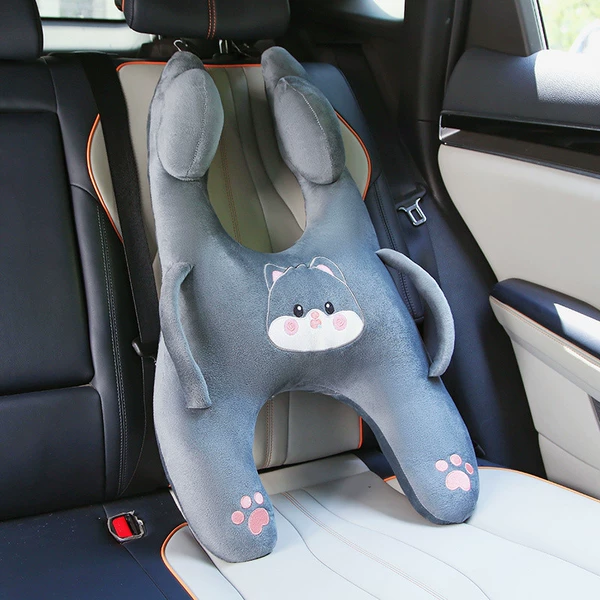 New H-shaped car pillow with handle--Dark Gray Husky Model