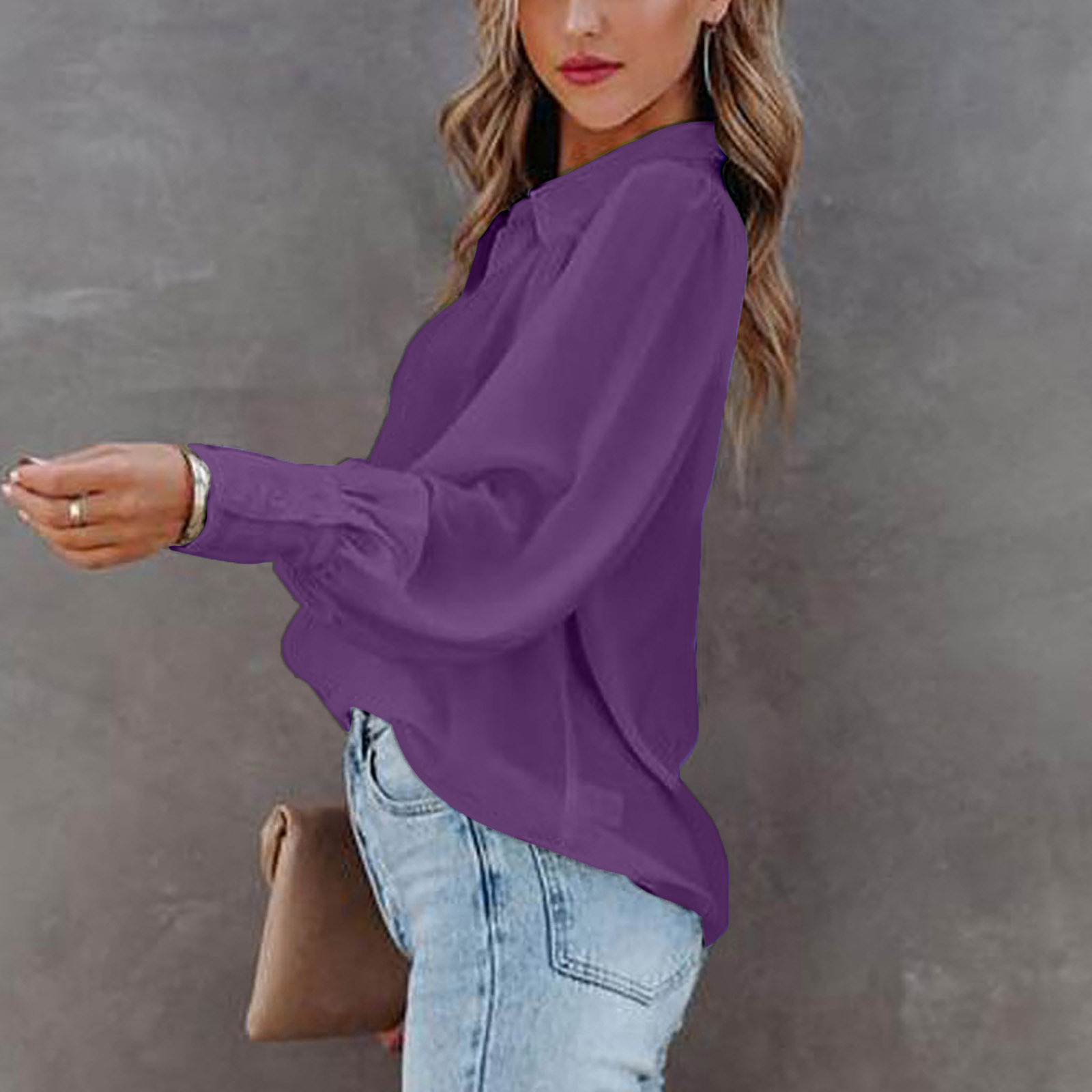 Casual Solid Color Turndown Long Sleeve Regular Sleeve Button Blouse