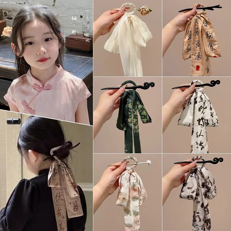 Clipper de cabello de arco antiguo flotante para niños nuevos accesorios de cabello chino para niñas vestidos chinos cheongsam clipper tocado