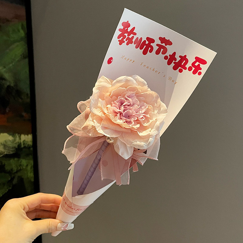 教師の日手作り DIY ギフト幼稚園女性教師のためのチューリップブーケ実用的なフラワーペン新学期ギフトペン|undefined