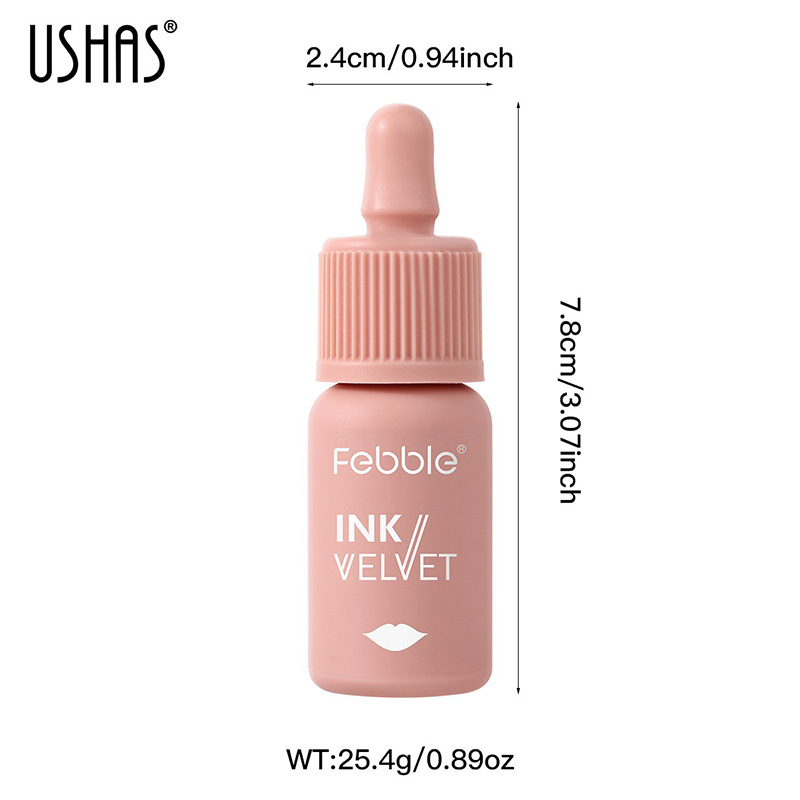 USHAS Lápiz Labial Líquido Mate Popular en Europa y América, Brillo Labial Antiadherente, Resistente al Agua, lg2518a