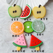 diy樹脂配件仿真水果西瓜片 蘋果 橙片 兒童發飾發夾皮筋手工材料