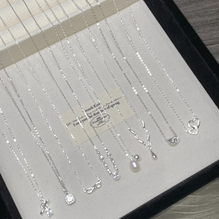 S925 sterling silver pearl necklace for women with niche design light luxury high-end feel without fading simple collarbone chain accessories wholesale