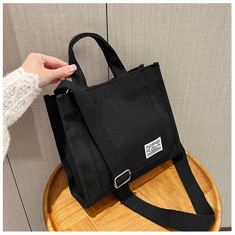 257g Weight Polyester Lining Material Sewing Thread Fashion Element Zipper Closure Type Single Shoulder Strap, Top Handle Strap Type Square Bag Bags Type Casual Occasion Canvas Material Solid Color Pattern All Seasons Season Women's Gender Streetwear Style Square Shape Women's Canvas Solid Color Streetwear Sewing Thread Square Zipper Square Bag 35