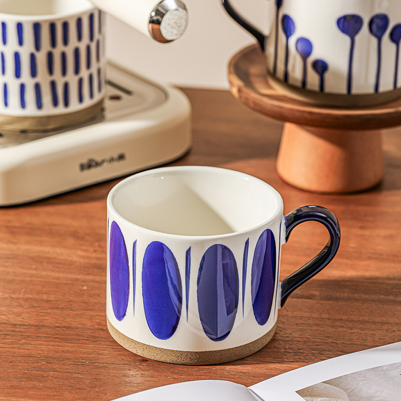 Tazas pintadas a mano retrógradas con mango tazas de marca personales tazas de agua regalos creativos tazas de cerámica café de desayuno regalos