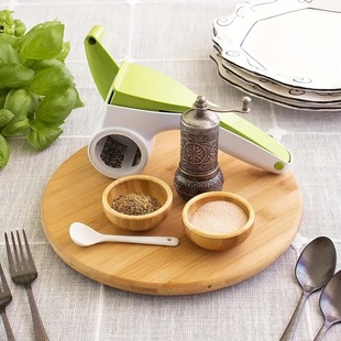 Bamboo Round Rotatable Bread Tray Gathering Party Desktop Fruit Snack Display Tray Kitchen Cutting Board