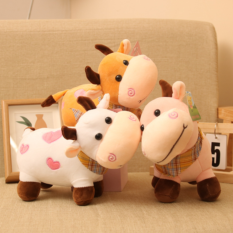 Linda muñeca de vaca, muñeca de vaca Hobby, ternera, peluche, muñeca de trapo, máquina de muñecas para dormir al por mayor