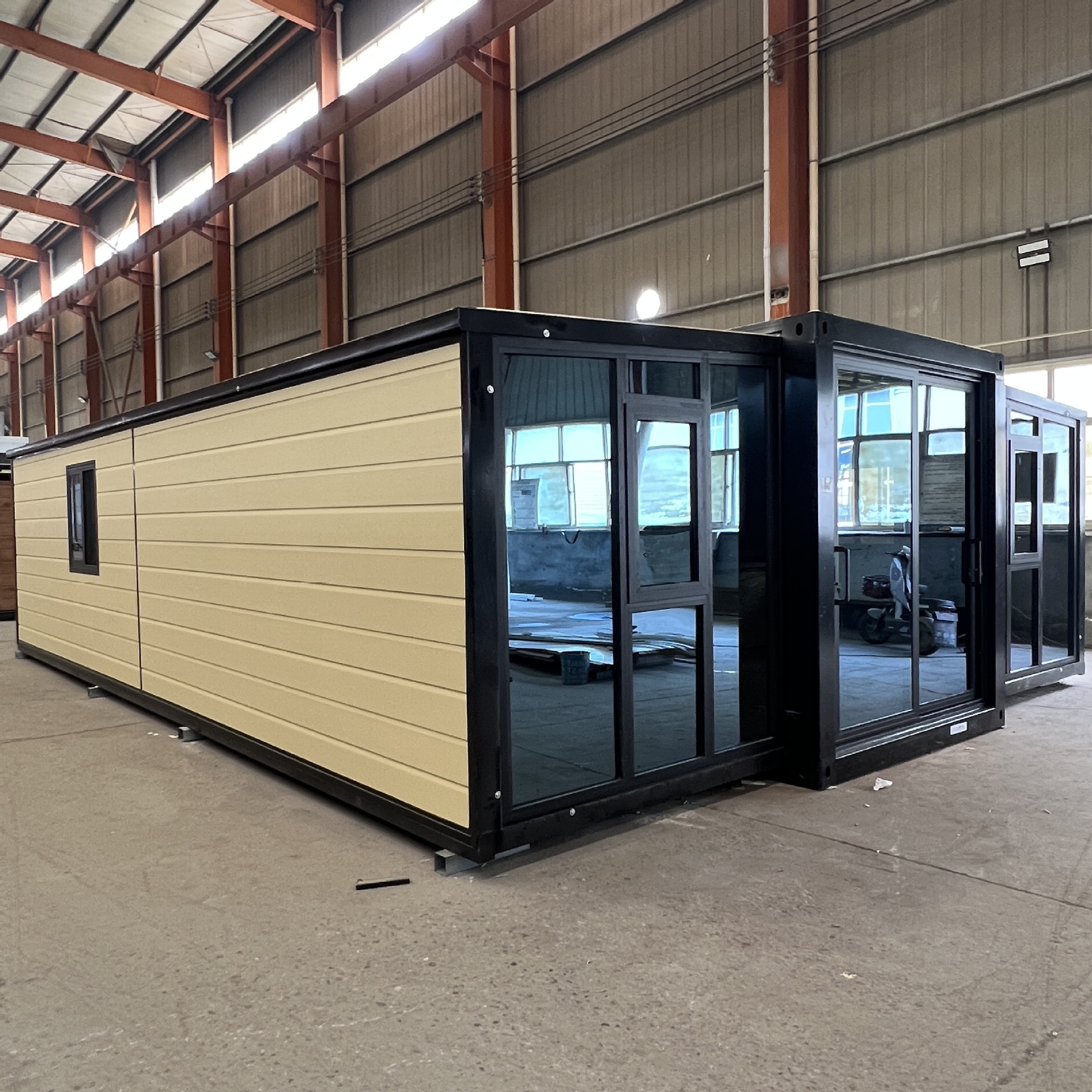 Exportación 3 - en - 1 de 20 pies 40 pies caja plegable de doble ala vivienda móvil de contenedor ala de expansión de la caja de embalaje