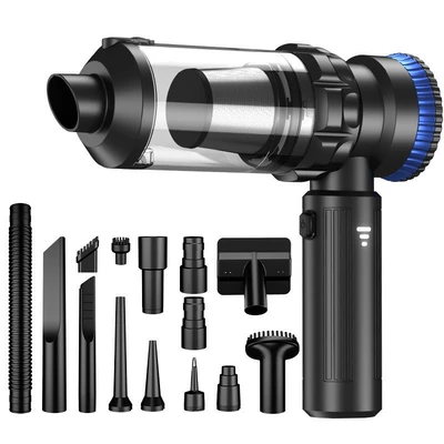 Tozsoranlar, Vacuum Cleaner, Car Vacuum Cleaner - brushless-three-speed-adjustment20000pa6000-mahone-button-dust-binextended-hosemetal-filter-element-black-blue