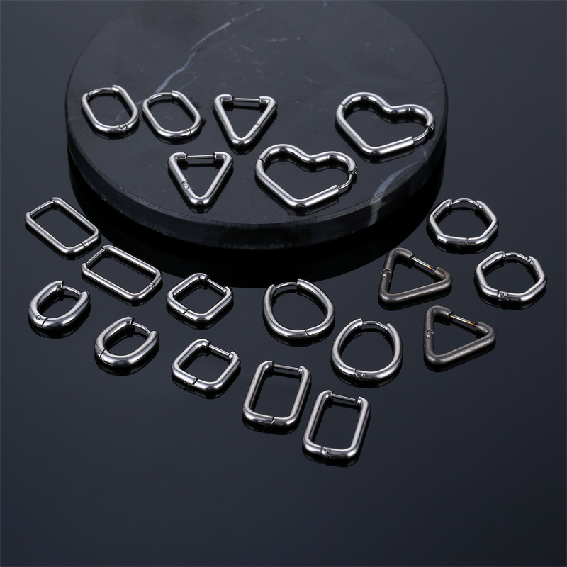 1 Piece Simple Style Geometric Stainless Steel Earrings display picture 1