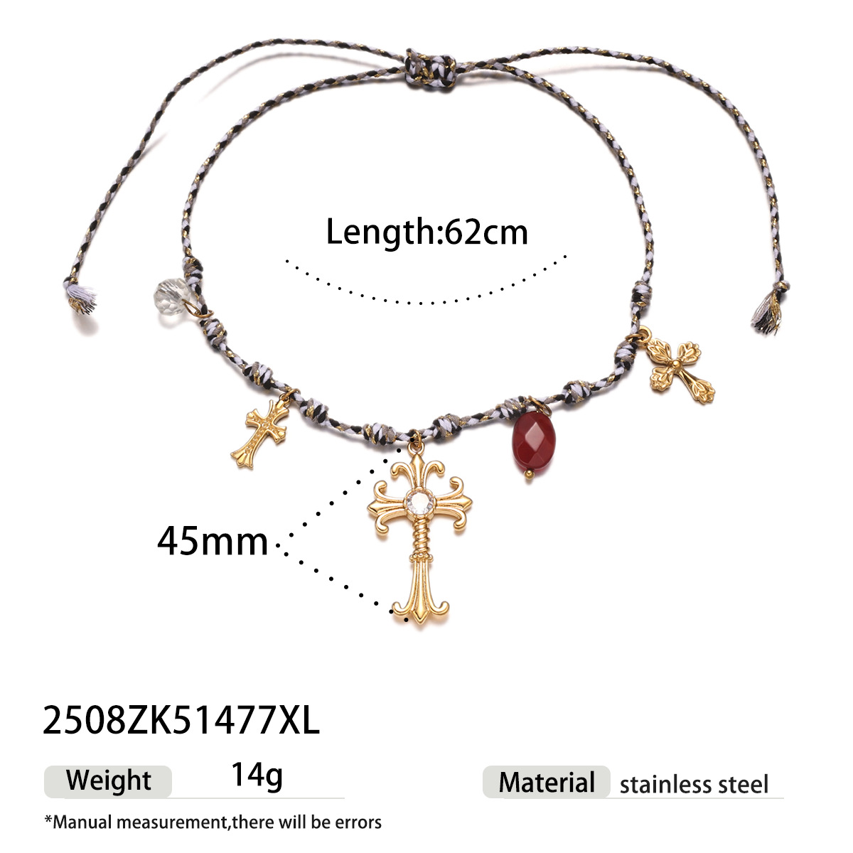 Tiana Europa y América de acero inoxidable cuerdas collar dulce y fresco caliente viento colgante de acero titanio no decoloración joyería