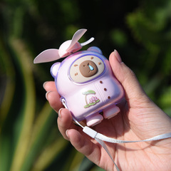 カピバラカピバラ手持ち小型ファン充電式ミニポータブル夏学生屋外卸売クロスボーダーギフト