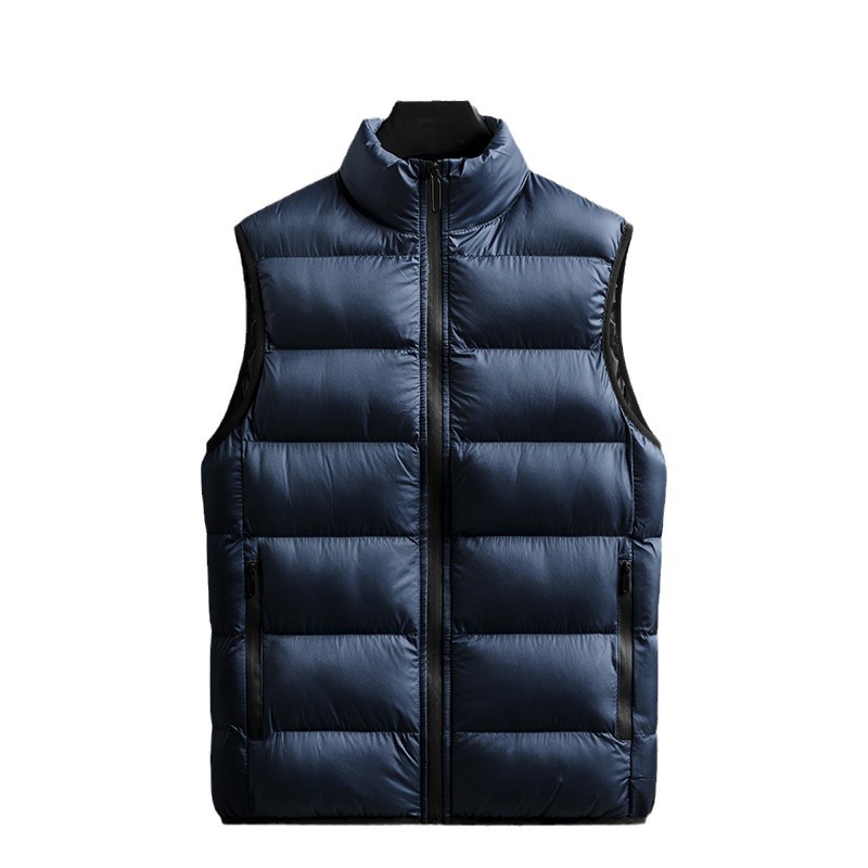 Comercio exterior transfronterizo otoño y invierno hombre chaleco de algodón cuello sin mangas chaqueta de hombro hombre abrazadera de algodón calentamiento grueso marea