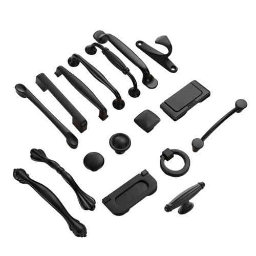 Black American thumbnail simple wardrobe window hardware accessories furniture handle drawer cabinet aluminum alloy handle