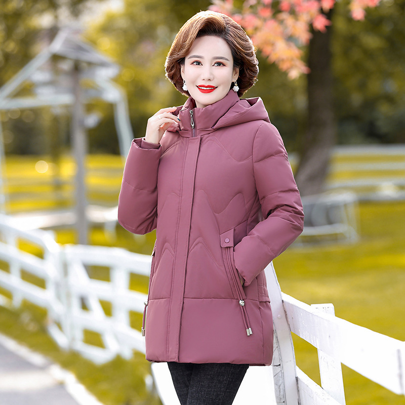 新款轻奢正品羽绒服女短款90白鹅绒加厚保暖中老年气质大码冬装潮|undefined
