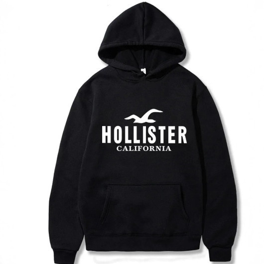 New Trendy Spring and Autumn Hollister Printed Casual Men's Crewneck Hooded Pullover Hip-Hop Hoodie New Trendy Spring and Autumn Hollister Printed Casual Men's Crewneck Hooded Pullover Hip-Hop Hoodie