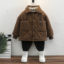 男童秋冬季外套2023新款中小童加绒加厚儿童男孩宝宝洋气保暖外套