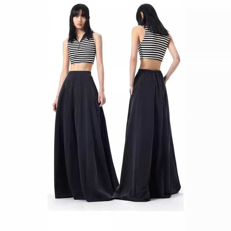 Spring, summer and autumn skirt women's draping large swing long skirt cover elegant high waist slimming cover meat plus size A- line skirt