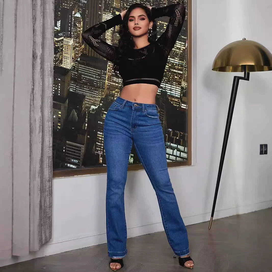 Amazon трансграничная женская одежда новая мода сексуальная тонко облегшая с длинными рукавами сетчатая пряжа черный топ с круглым вырезом