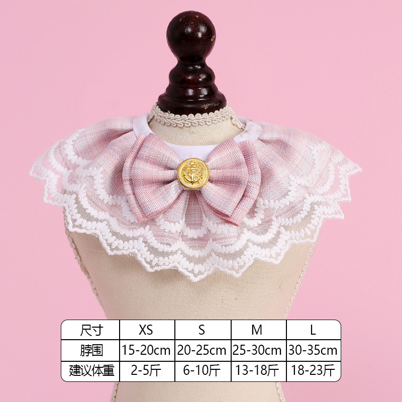 Collar de gato de encaje para perros collar de gato para perros collar de muñecas corto collar de muñecas de estilo pastoral artículos para mascotas