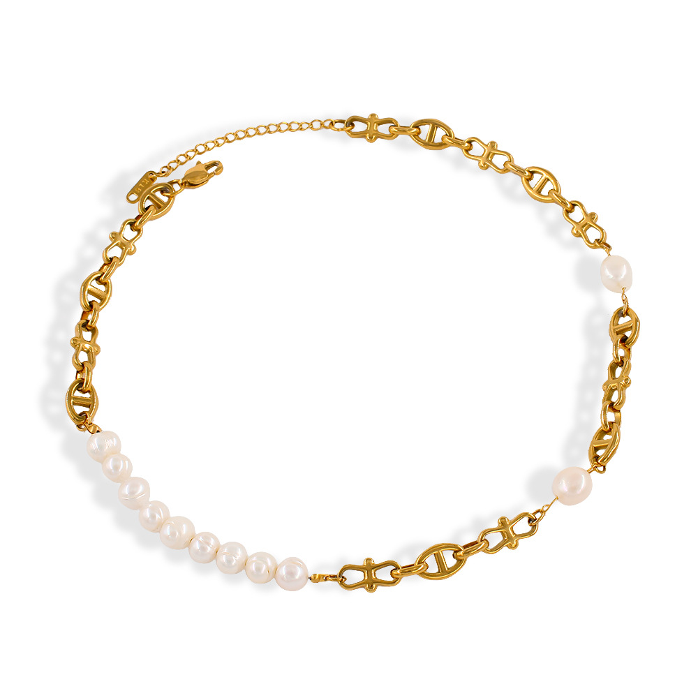 1 Piece Retro Color Block Stainless Steel Plating Necklace_colorza_9