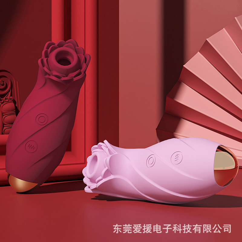 Remote-Control Vibrating Egg with Suction Function, Silicone-ABS Adult Massager, Rose Red — detail image 4