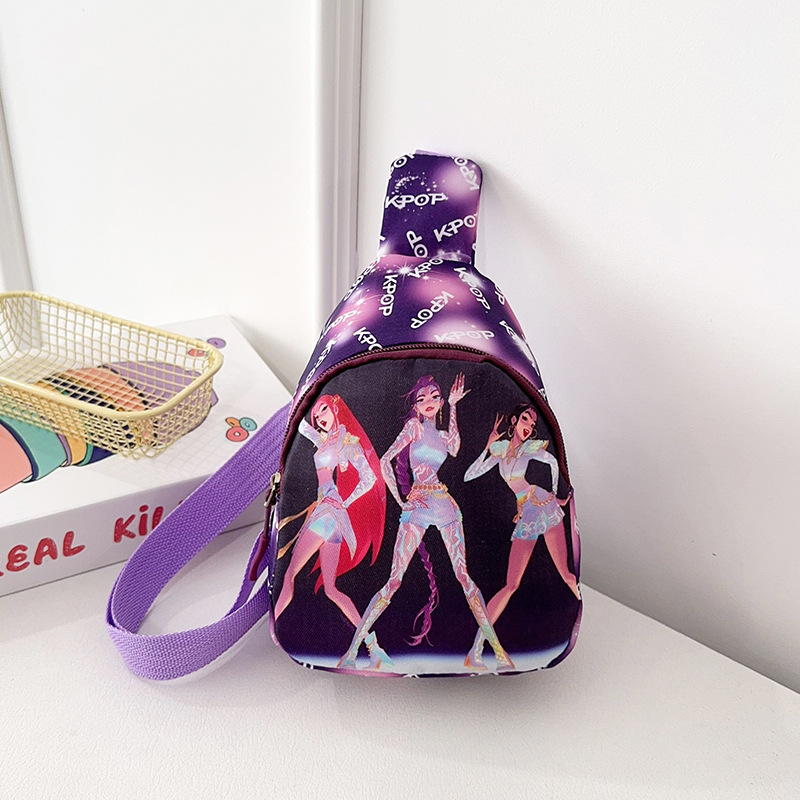 Comercio exterior 2026 nuevo KPOP bolso de pecho de dibujos animados para niños, mochila de moda para niños y niñas, jardín de infantes lindos bolsos de hombro